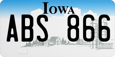IA license plate ABS866