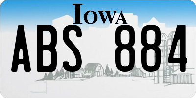 IA license plate ABS884