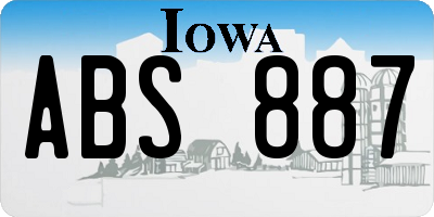 IA license plate ABS887