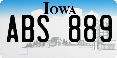 IA license plate ABS889