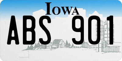IA license plate ABS901