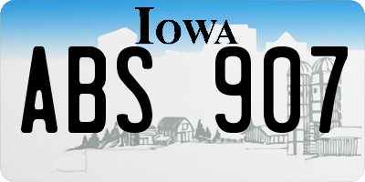 IA license plate ABS907
