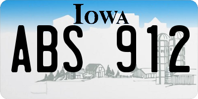 IA license plate ABS912