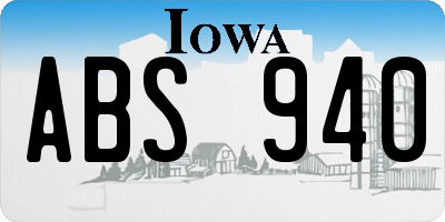 IA license plate ABS940