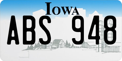 IA license plate ABS948