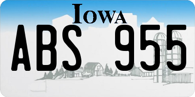 IA license plate ABS955
