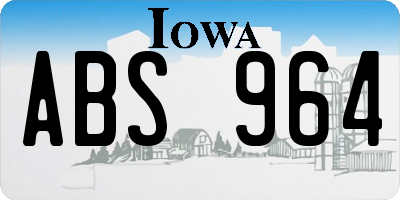 IA license plate ABS964