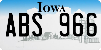 IA license plate ABS966
