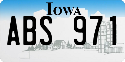 IA license plate ABS971