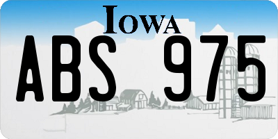 IA license plate ABS975