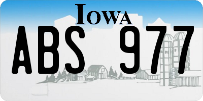 IA license plate ABS977