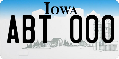 IA license plate ABT000