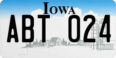 IA license plate ABT024
