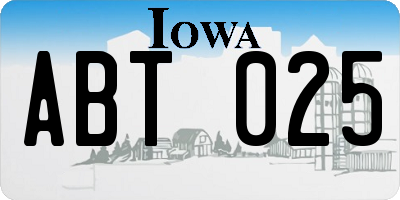 IA license plate ABT025
