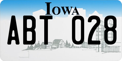 IA license plate ABT028