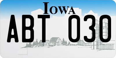 IA license plate ABT030
