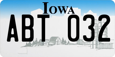 IA license plate ABT032