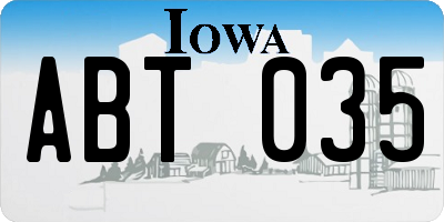 IA license plate ABT035