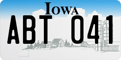 IA license plate ABT041