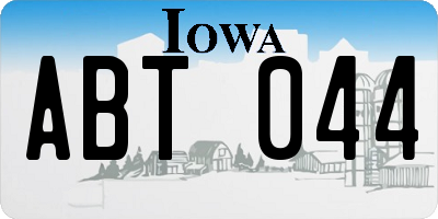 IA license plate ABT044