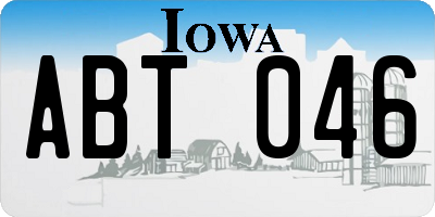 IA license plate ABT046