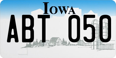IA license plate ABT050