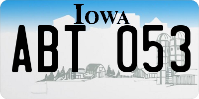 IA license plate ABT053