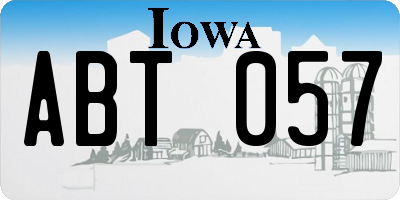IA license plate ABT057