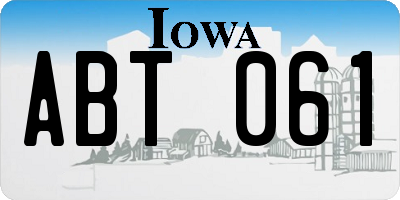 IA license plate ABT061