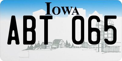 IA license plate ABT065