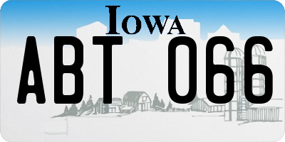 IA license plate ABT066