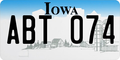 IA license plate ABT074