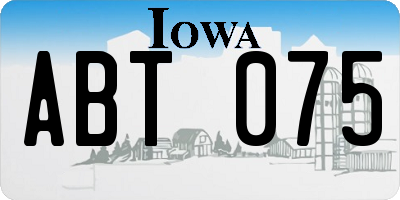 IA license plate ABT075