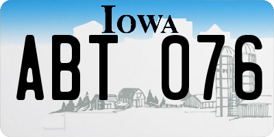 IA license plate ABT076