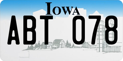 IA license plate ABT078
