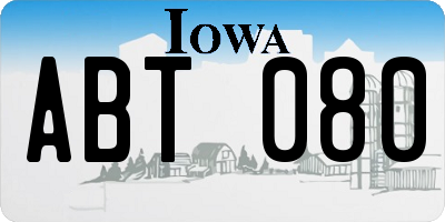 IA license plate ABT080