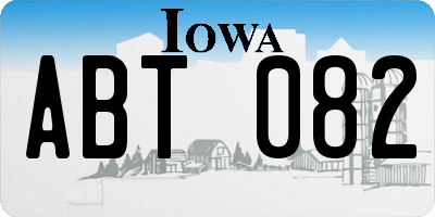 IA license plate ABT082