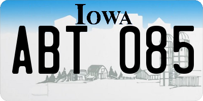 IA license plate ABT085
