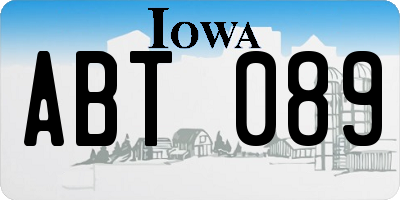 IA license plate ABT089