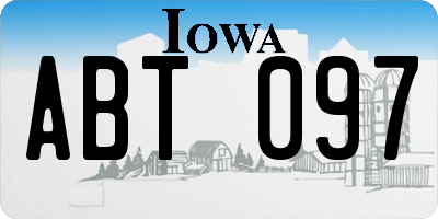 IA license plate ABT097