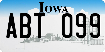IA license plate ABT099