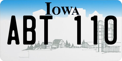 IA license plate ABT110
