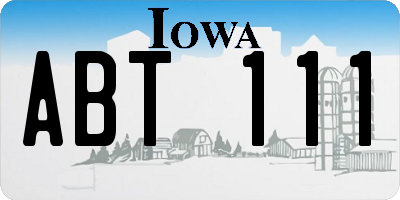 IA license plate ABT111