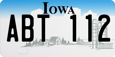IA license plate ABT112