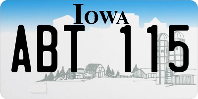 IA license plate ABT115