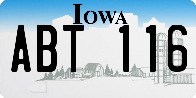 IA license plate ABT116