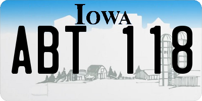 IA license plate ABT118