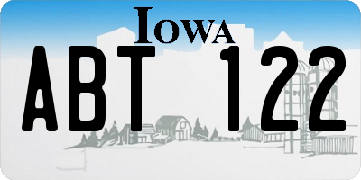 IA license plate ABT122