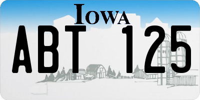 IA license plate ABT125