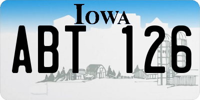IA license plate ABT126